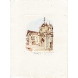 Arco de Santa Ana en Durango (Vizcaya). litografia por Verdaguer. Firmado a lápiz.