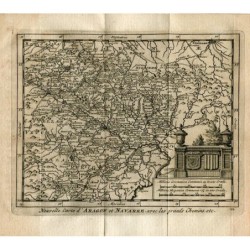 Nuova carta da Aragona e Navarra con i grands chemins di P.van der Aa (Álvarez de Colmenar)