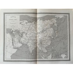 Mapa de Asia grabado por R. Alabern y pubicado por Gaspar y Roig en 1853