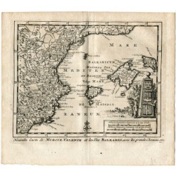 Nouvelle carte de Murcie, Valence et des îles Baléares par P.van der Aa (Alvarez de Colmenar