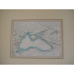 Mappa del Mar Nero e dei paesi circostanti - incisione del 1844