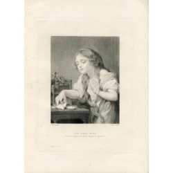 L'Oiseau mort. Gravure de Greuze, gravée par Morse.
