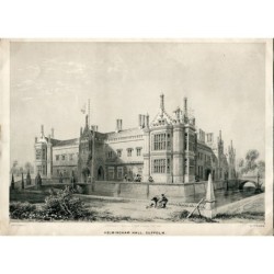 Helmingham Hall, Suffolk - lithographie de 1844