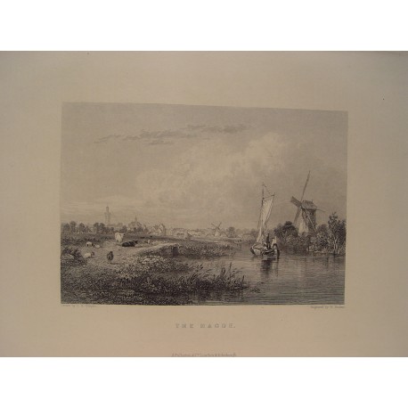 Holanda. «The Hague» Dibujó J.S. Cooper.Grabó William Finden (1787-1852).