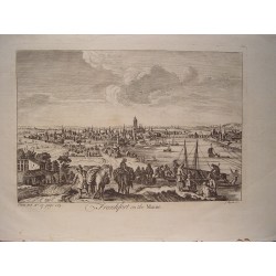 Alemania. 'Frankfort on the Maine' Grabado por J. Minde (activo en Londres hacia 1740-70).
