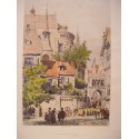 Alemania. «A Street in Cologne». Grabado Axel Herman Haig (1835-1921)