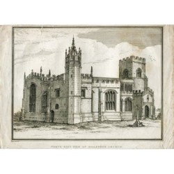 Vue nord-est de l'église de Hillesdon gravée par S. Lysons en 1822