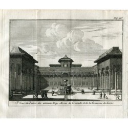Vue du Palais des anciens Roys Mores de Grenade et.... Gravé par Van der Aa