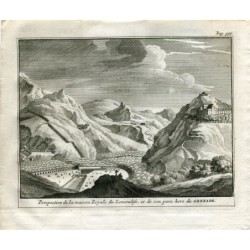 Perspective de la Maison Royale de Xeneralife et de son parc. Van der Aa.