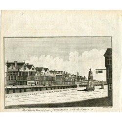 An Antient view of part of Cheapside with the Cross grabado por Wooding en 1795