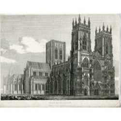 York Minster NW Disegnata e incisa nel 1816 da JCBuckler.