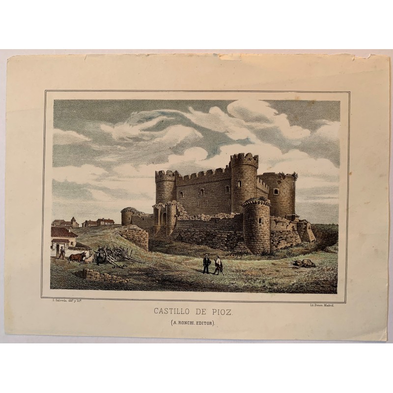 Castello di Pioz a Guadalajara - Litografia antica