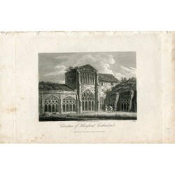 Incisione del chiostro della cattedrale di Hereford pubblicata nel 1815,