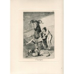 Goya etching. The Caprices. Plate 60, 'Trials'. 1970 edition.