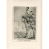 Goya etching. The Caprices. Plate 20, 'There they go plucked'. 1970 edition.
