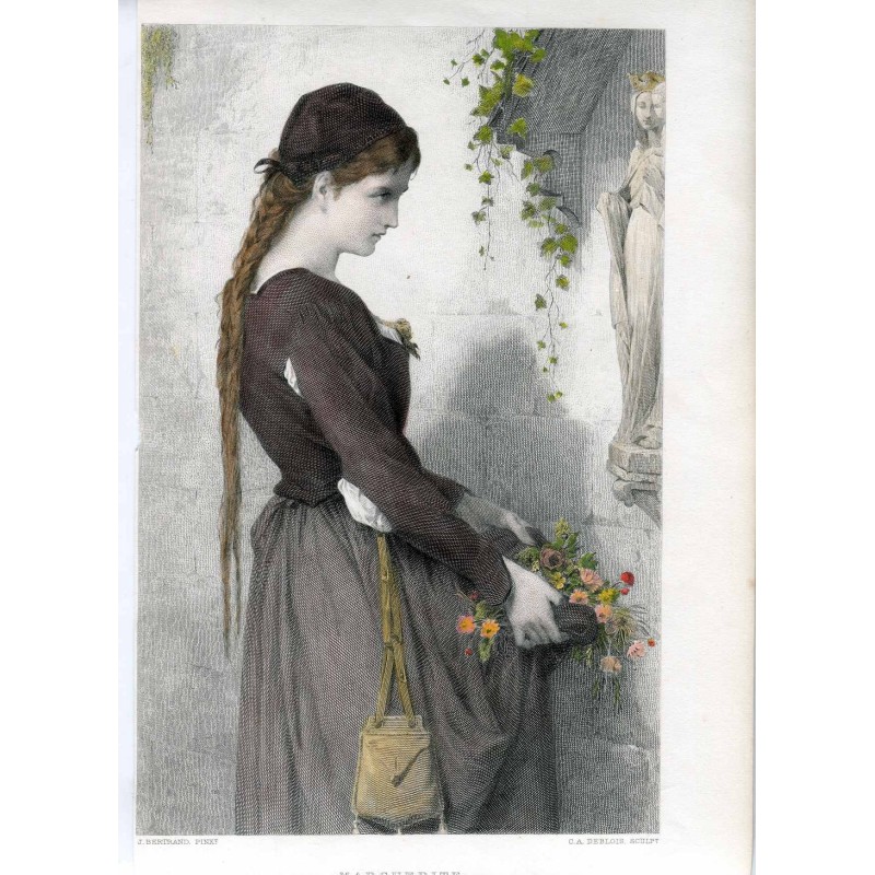 Marguerite d'après J. Bertrand. Gravure de C.A. Deblois (1878)