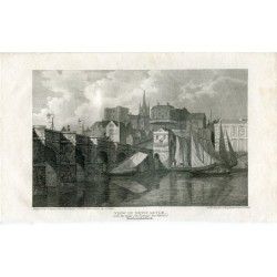 Vue de New Castle gravée par W. Angus d'après un dessin de JC Smith