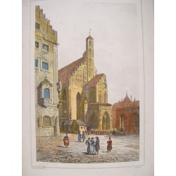Alemania. 'Eglise Notre Dame a Nuremberg'. Painted by Lemaitre. Engraved by Cholet..