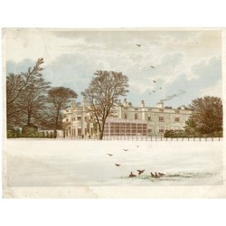 Incisione a colori dell'Ednaston Lodge nel Derbyshire del 1892.