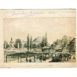 Landscape Invention Exhibition in 1886, color lithograph.