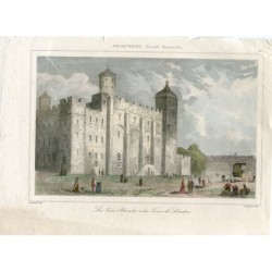 La tour Blanche à la Tour de Londres gravure de Lemaitre