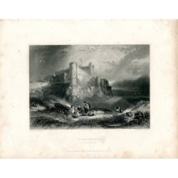 Bamborough gravé par E. Finden d'après un dessin de G. Balmer