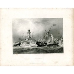 Ramsgate gravé par W. Finden d'après un dessin de EW Cooke