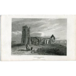 Dunwich Church in Suffolk, gestochen von Barrenger nach einer Zeichnung von JP Neale