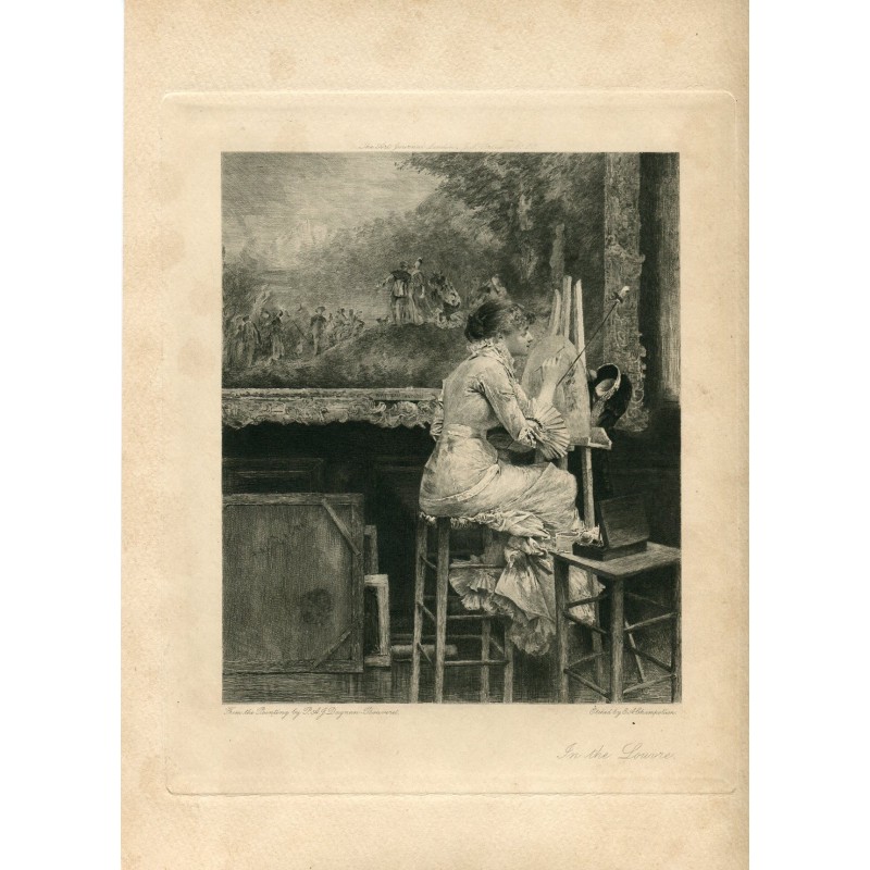 Giovane acquerellista al Louvre, da Pascal Dagnan-Bouveret. EA Champollion