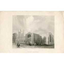 Cathédrale de Bangor gravée par B. Winkles d'après un dessin de C. Warren