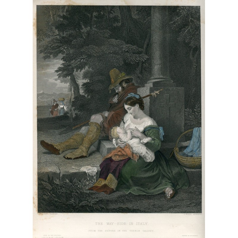 The Way Side In Italy. After P. Williams. Engraved by C. Rolls (1851)