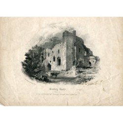 Goodrich Castle, gestochen von Cheltenham nach einer Lebenszeichnung von G. Rowe