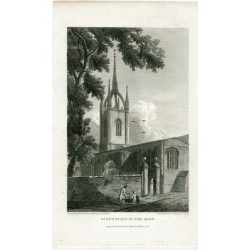 St. Dunstans in the East gravé en 1815 par Hobson d'après un dessin de JP Neale