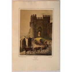Puerta del Sol von Toledo - Antike Lithographie