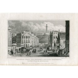 Waterloo Place, i monumenti nazionali e di Nelson incisi da T. Barber