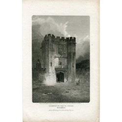 Porte d'entrée de Shute House gravée par WG Cooke d'après un dessin de JS Cotman.