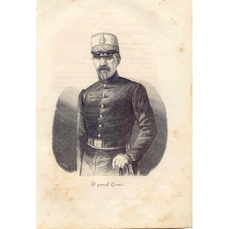 El general Garcia' Militar del XIX century. Signed por Llopis