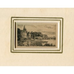 Minnewaterpark (Lac d'Amour), Bruges. Gravure ancienne