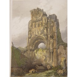 España. Burgos.«Convento de Carmelitas» Ruinas. Dibujó David Roberts. Grabó J. Carter.