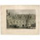 El Palacio de Justicia, Rouen. Grabado en acero antiguo. 1846.