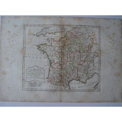 Antique map of France. Robert de Vaugondy (1806)