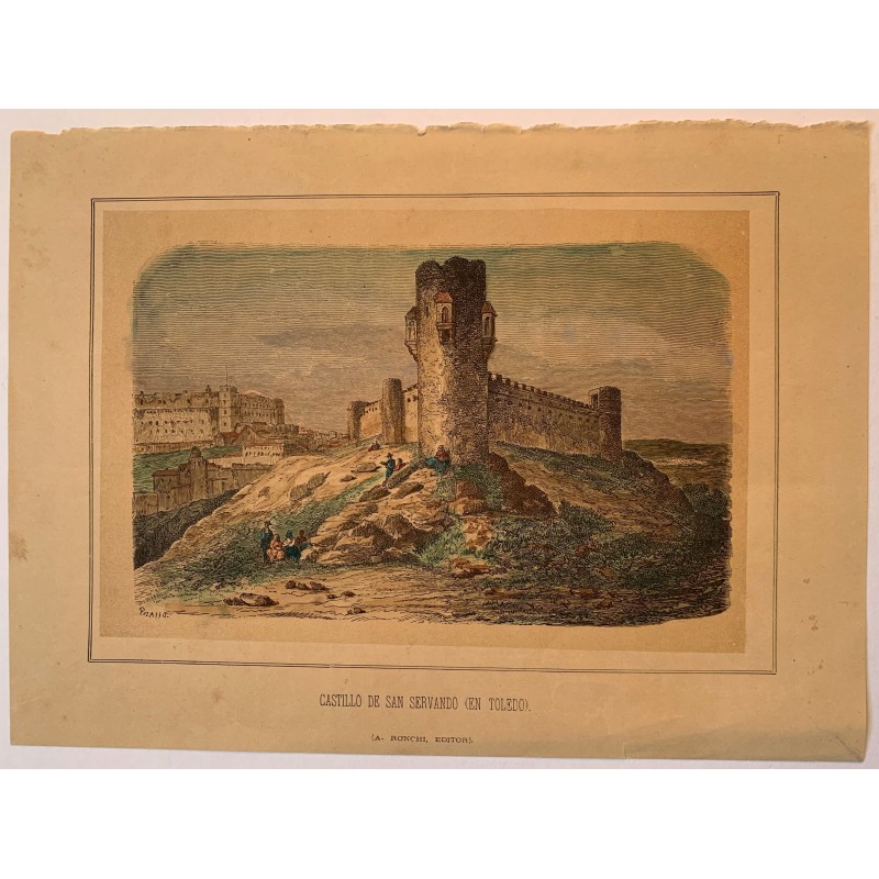 Schloss von San Servando de Toledo - Antike Gravur