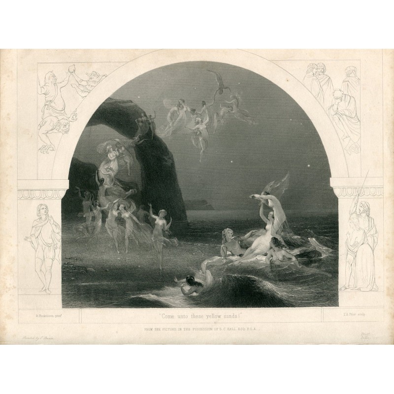 Venez sur ces sables jaunes. Lithographie de TA Prior d'après une œuvre de R. Hurkisson.