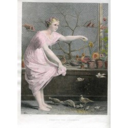 Feeding the chickens, after JL Hamon. J. Levasseur