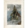 Irlande. La falaise courbée. Côte. Gravure de R. Hinshelwood d'après une œuvre de H. Fenn. Signée sur la planche.