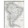 Engraving1864. Map of South America by Ramon Alabern