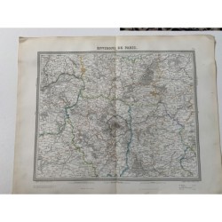 Map of Paris and its surroundings - Engraving by Ambroise Tardieu & A. Vuillemin.