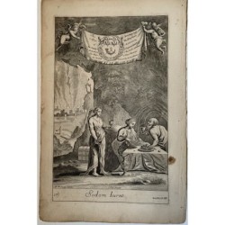 Biblia. Sodom burnt grabado dibujado por G. Freman editado en el siglo XVII por Richard Blome