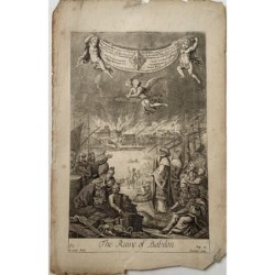 Bible. The ruin of Babylon, an engraving edited by Richard Blome.