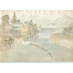 Australia. Kenwick. Dal ponte di Kenwick. Acquerello del 1834.